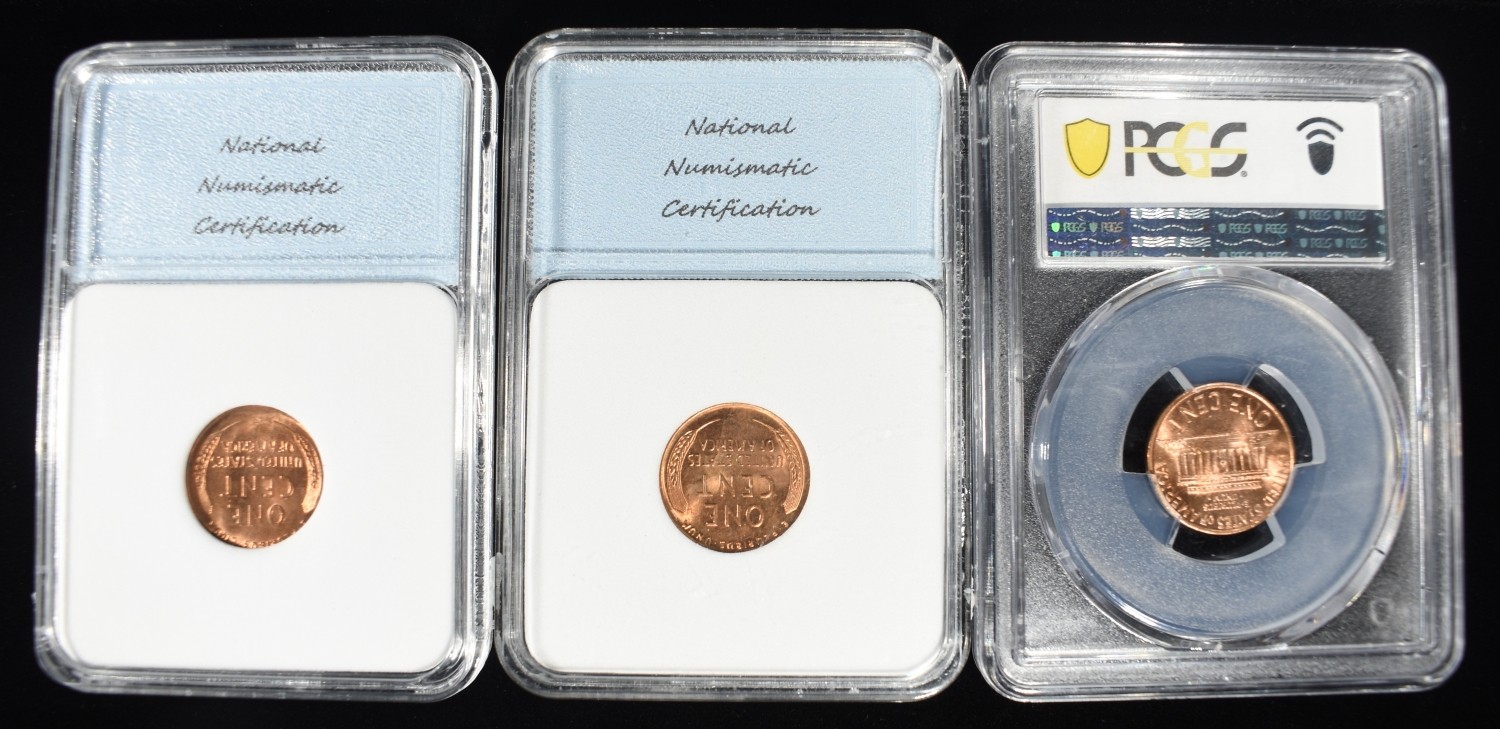 (3) GRADED LINCOLN CENTS