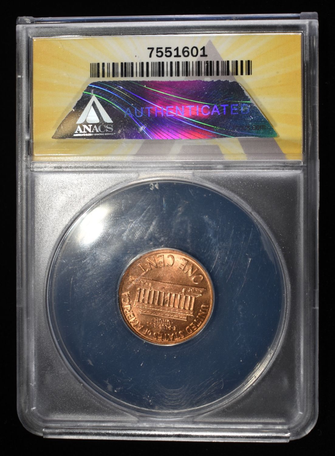 1963-D MEMORIAL CENT ANACS MS66 RED