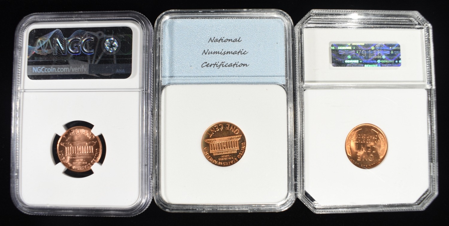 (3) GRADED LINCOLN CENTS