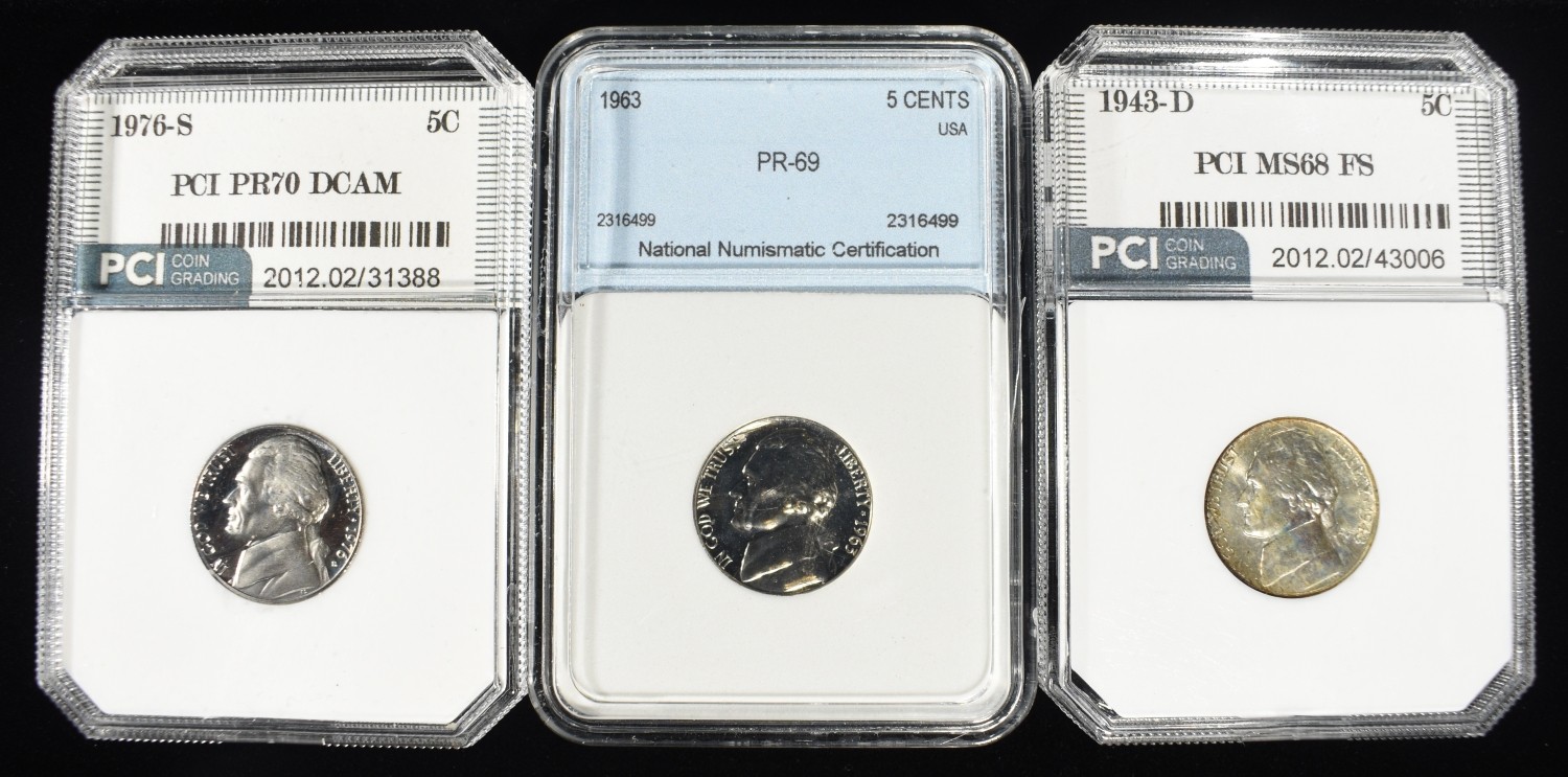 (3) GRADED NICKELS