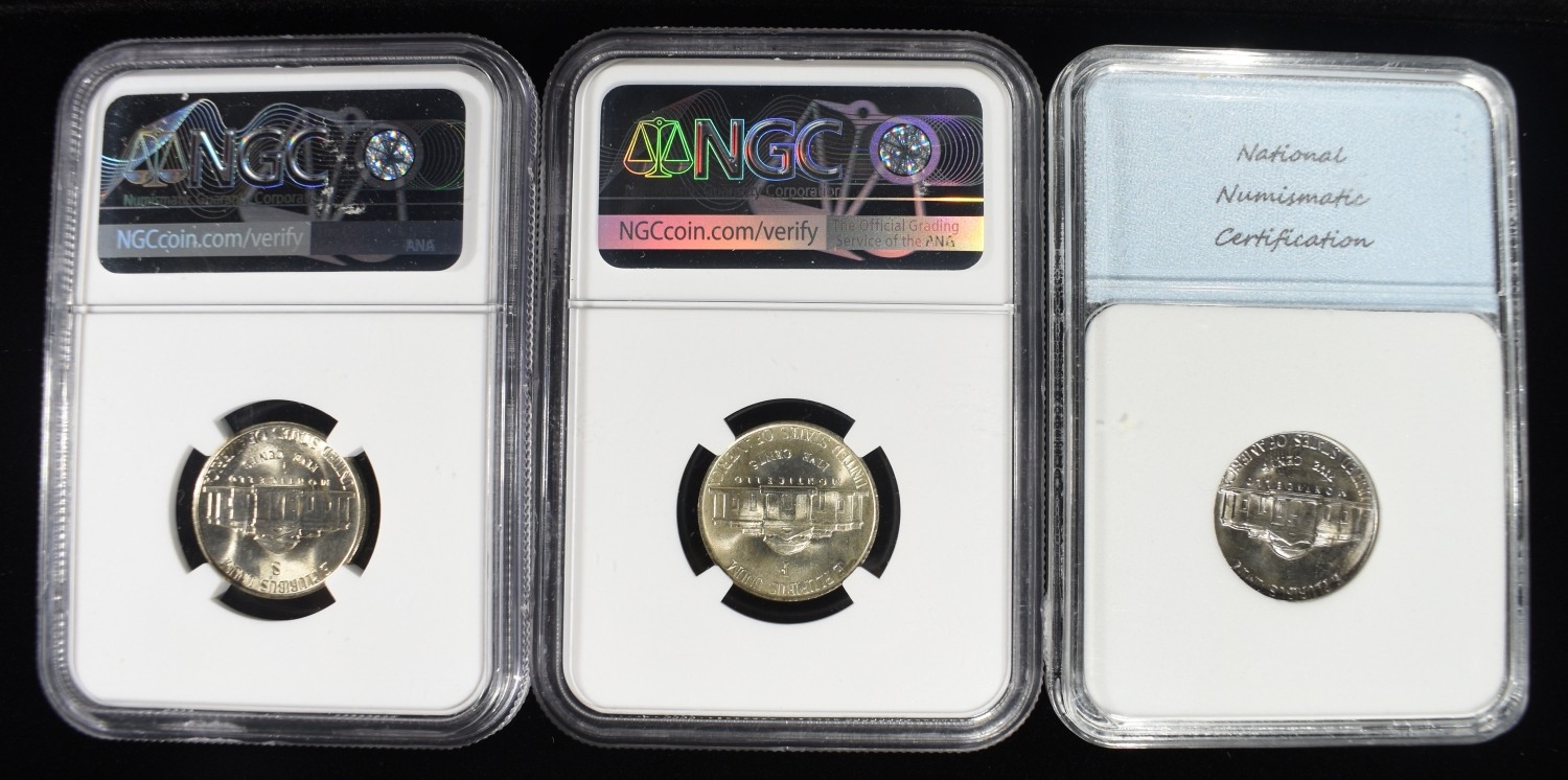 (3) GRADED JEFFERSON NICKELS