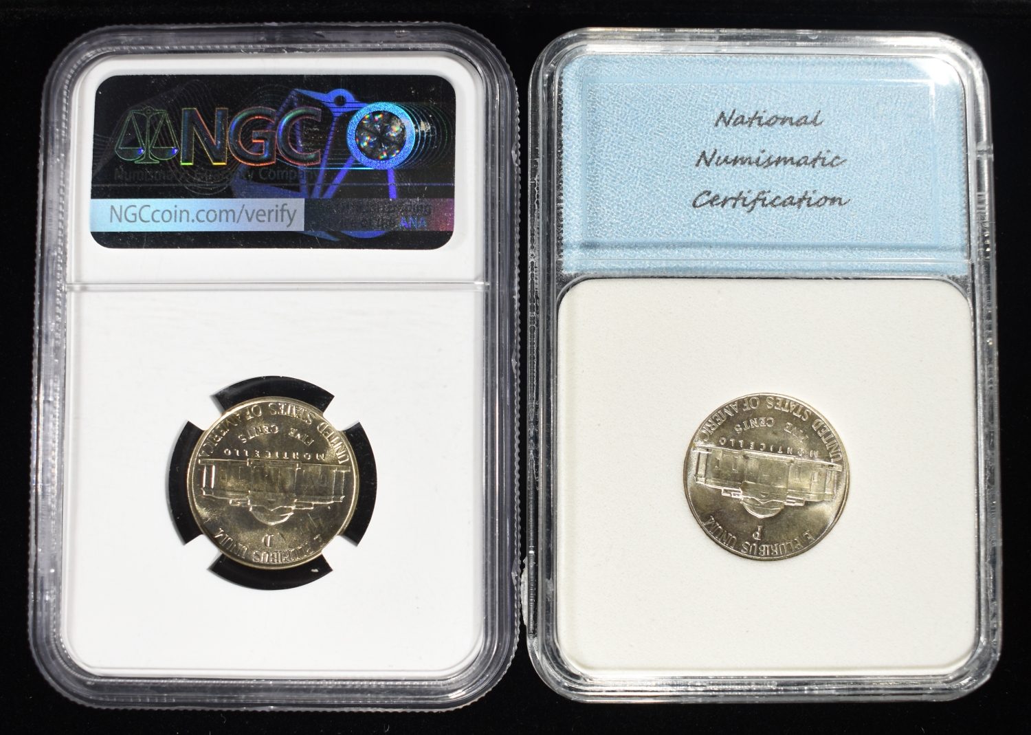 (2) GRADED JEFFERSON NICKELS