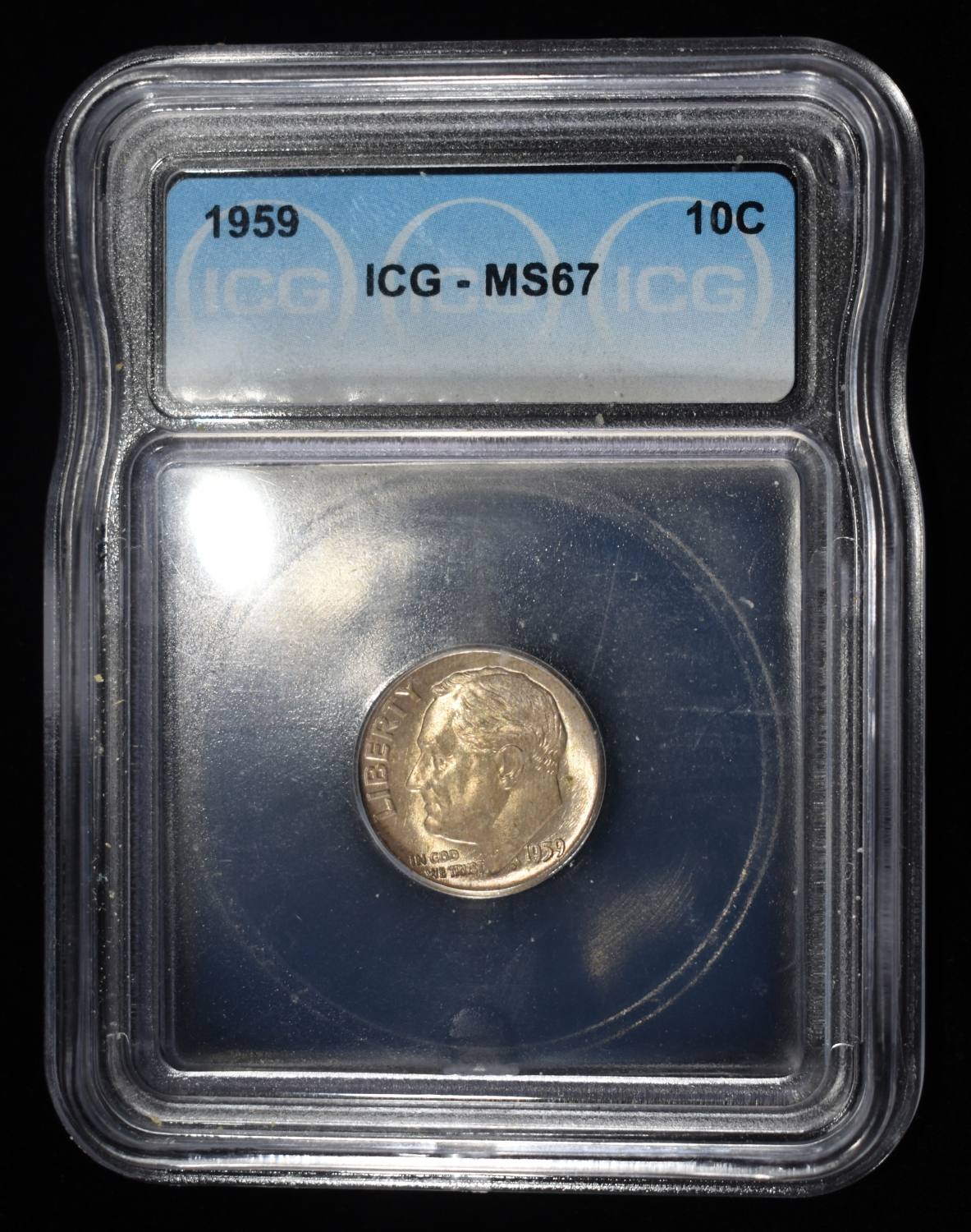 1959 ROOSEVELT DIME ICG MS67
