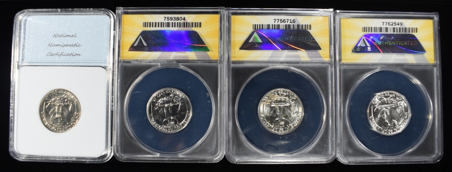 (4) GRADED WASHINGTON QUARTERS