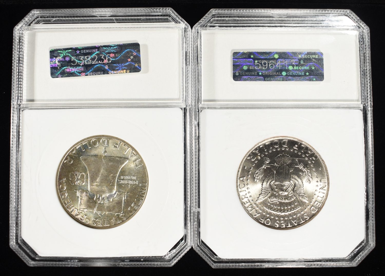 (2) GRADED HALF DOLLARS