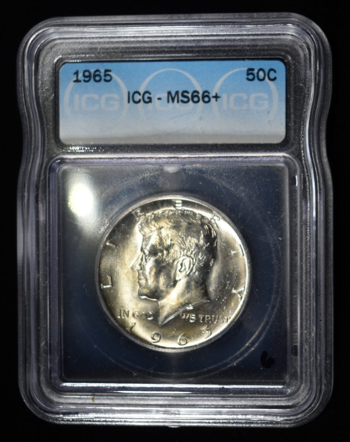 1965 KENNEDY HALF DOLLAR ICG MS66+