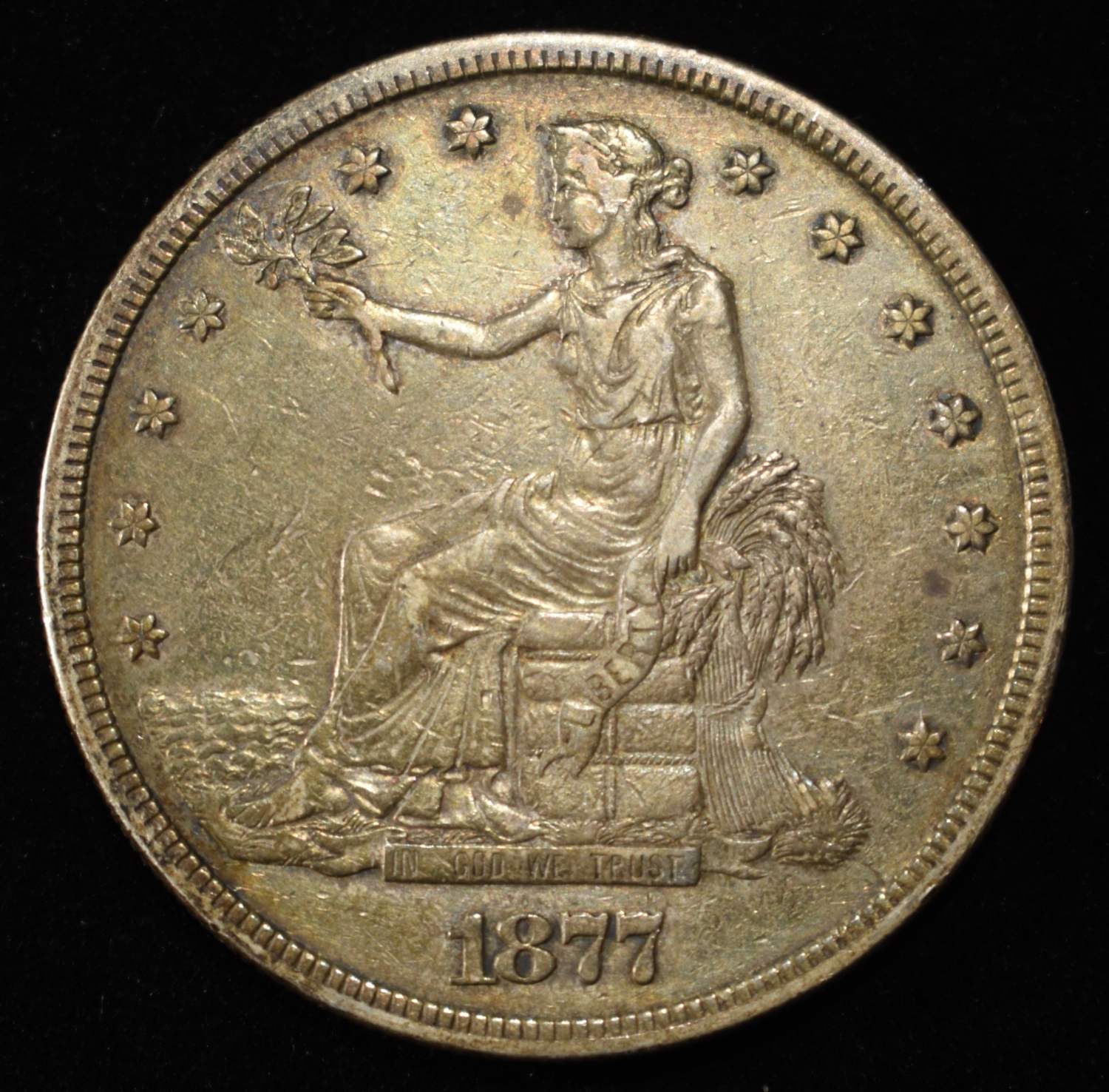1877-S TRADE DOLLAR NICE ORIG AU