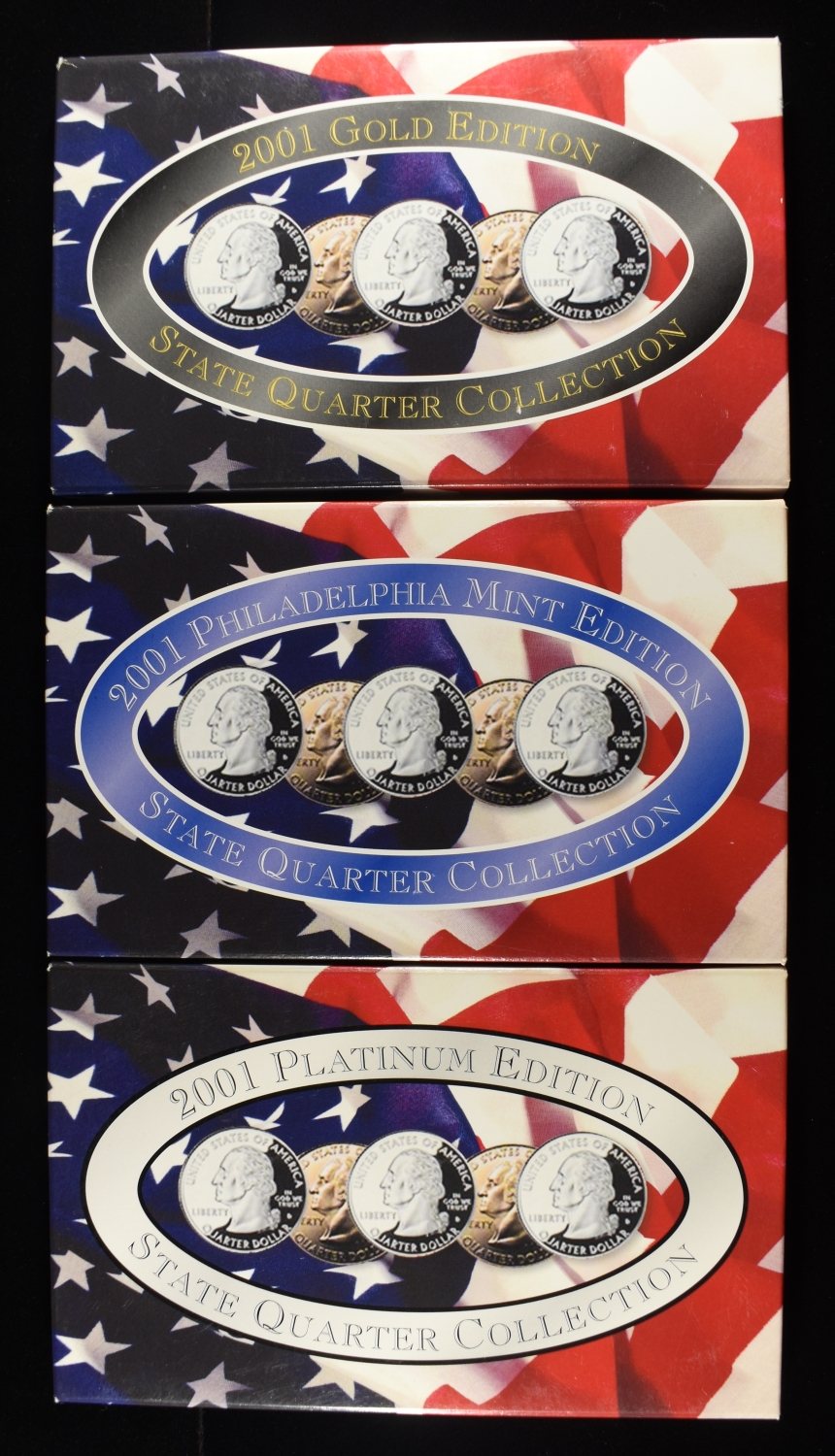 (3) 2001 STATE QUARTER COLLECTIONS