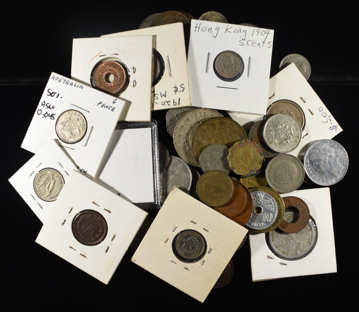 (51) FOREIGN COINS W/ SOME SILVER