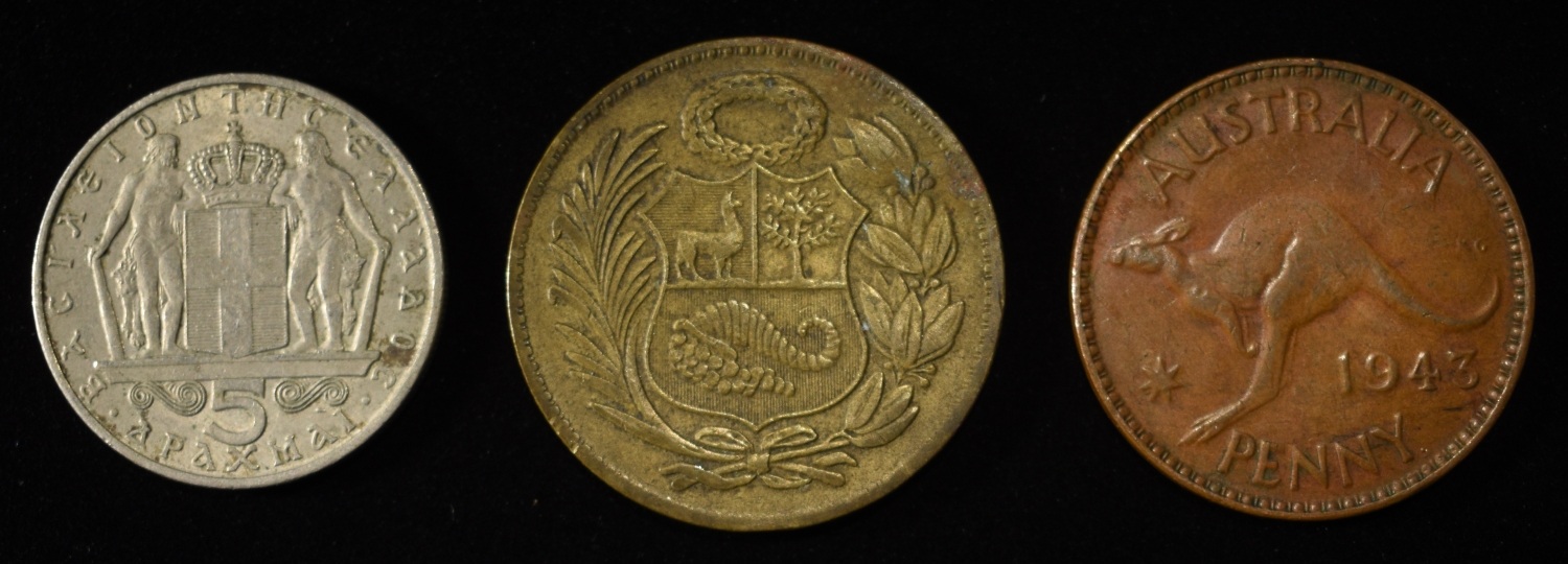 (51) FOREIGN COINS W/ SOME SILVER