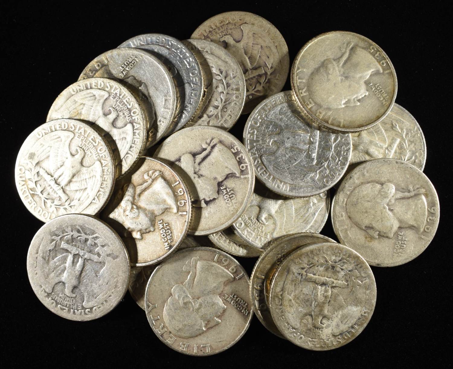 (20) WASHINGTON QUARTERS 90% SILVER