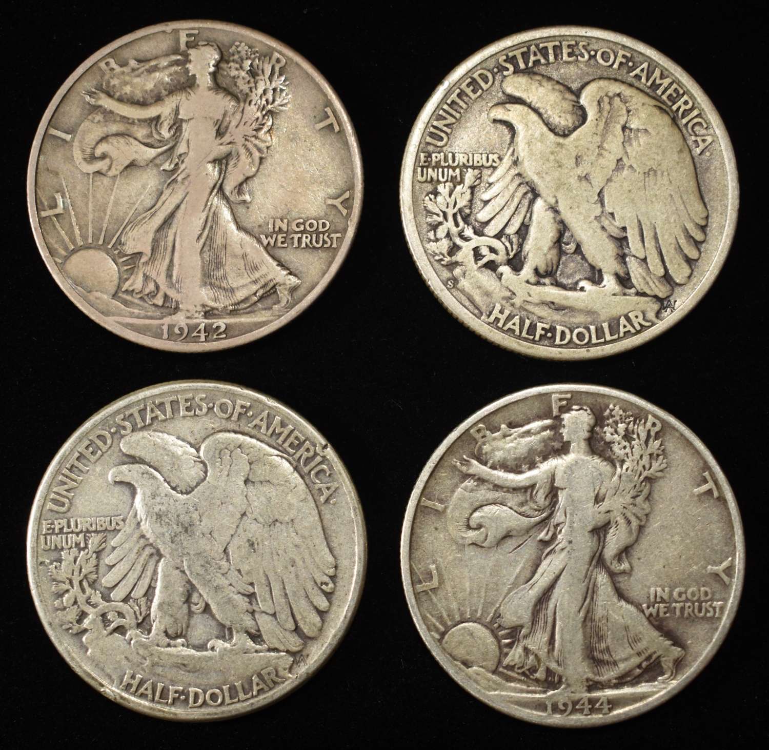 (10) WALKING LIBERTY HALF DOLLARS