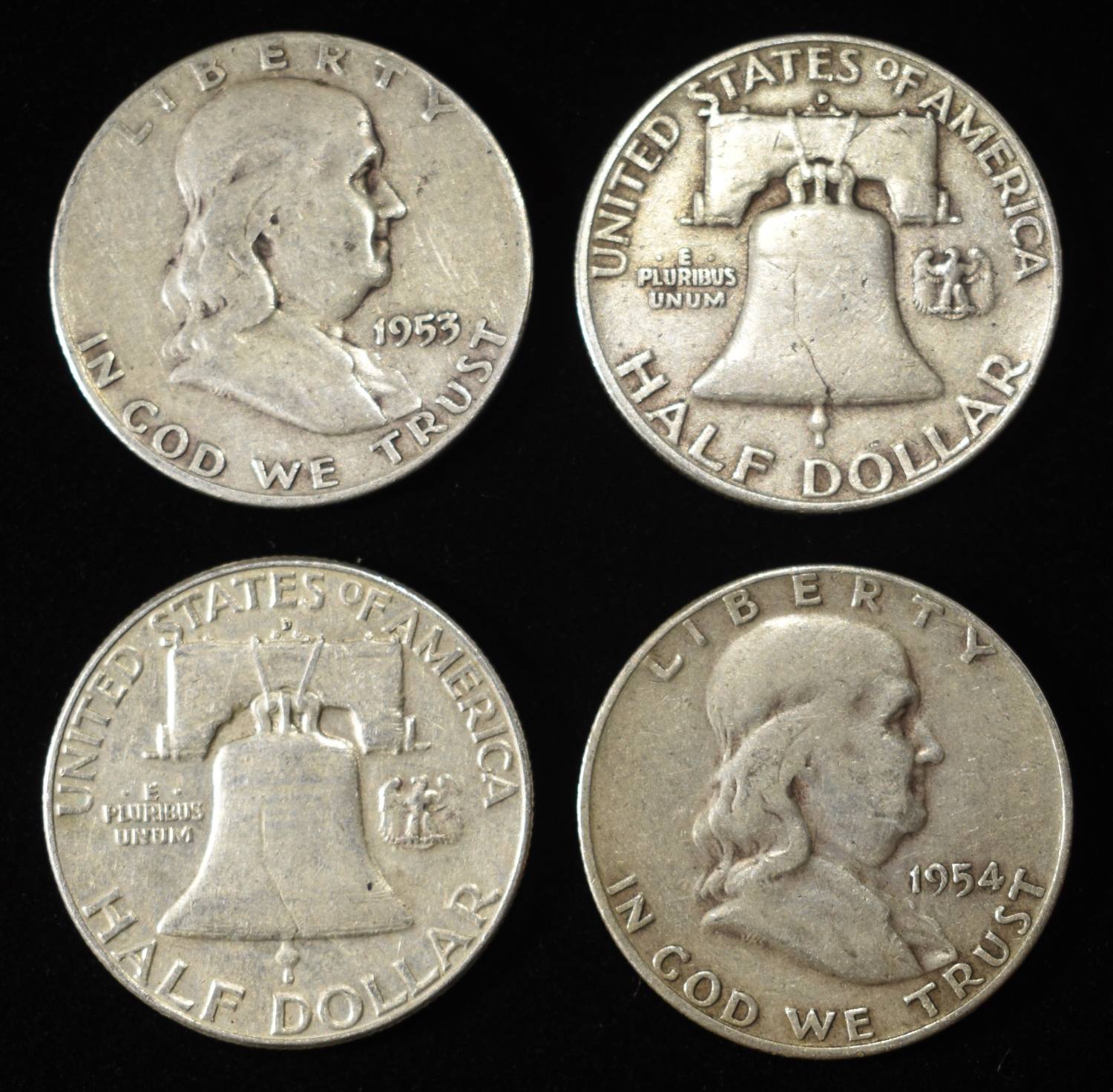 (10) FRANKLIN HALF DOLLARS
