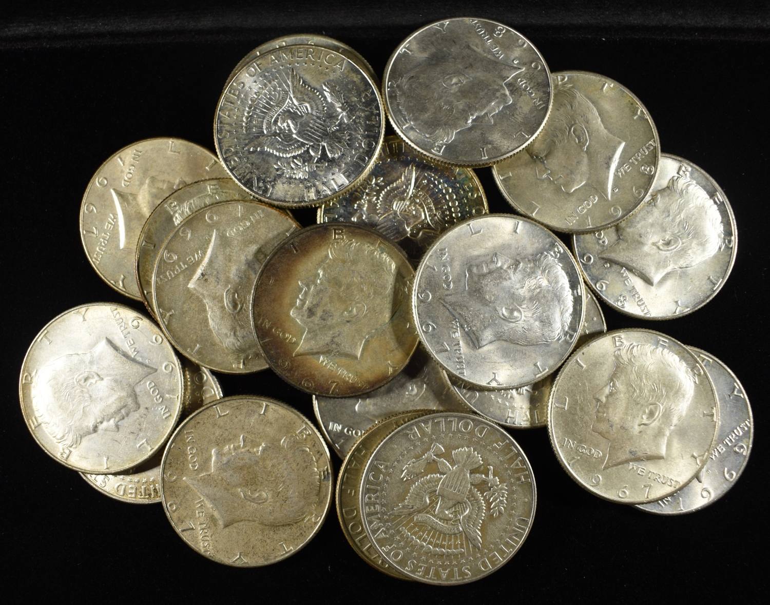 (20) KENNEDY HALF DOLLARS 40% SILVER