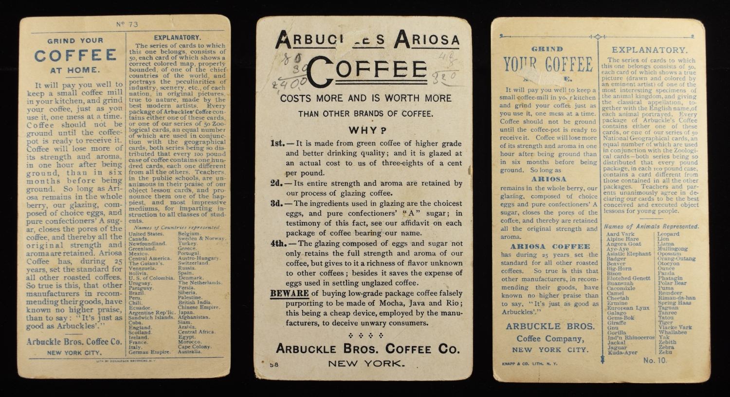 (3) VINTAGE ADVERTISEMENT CARDS