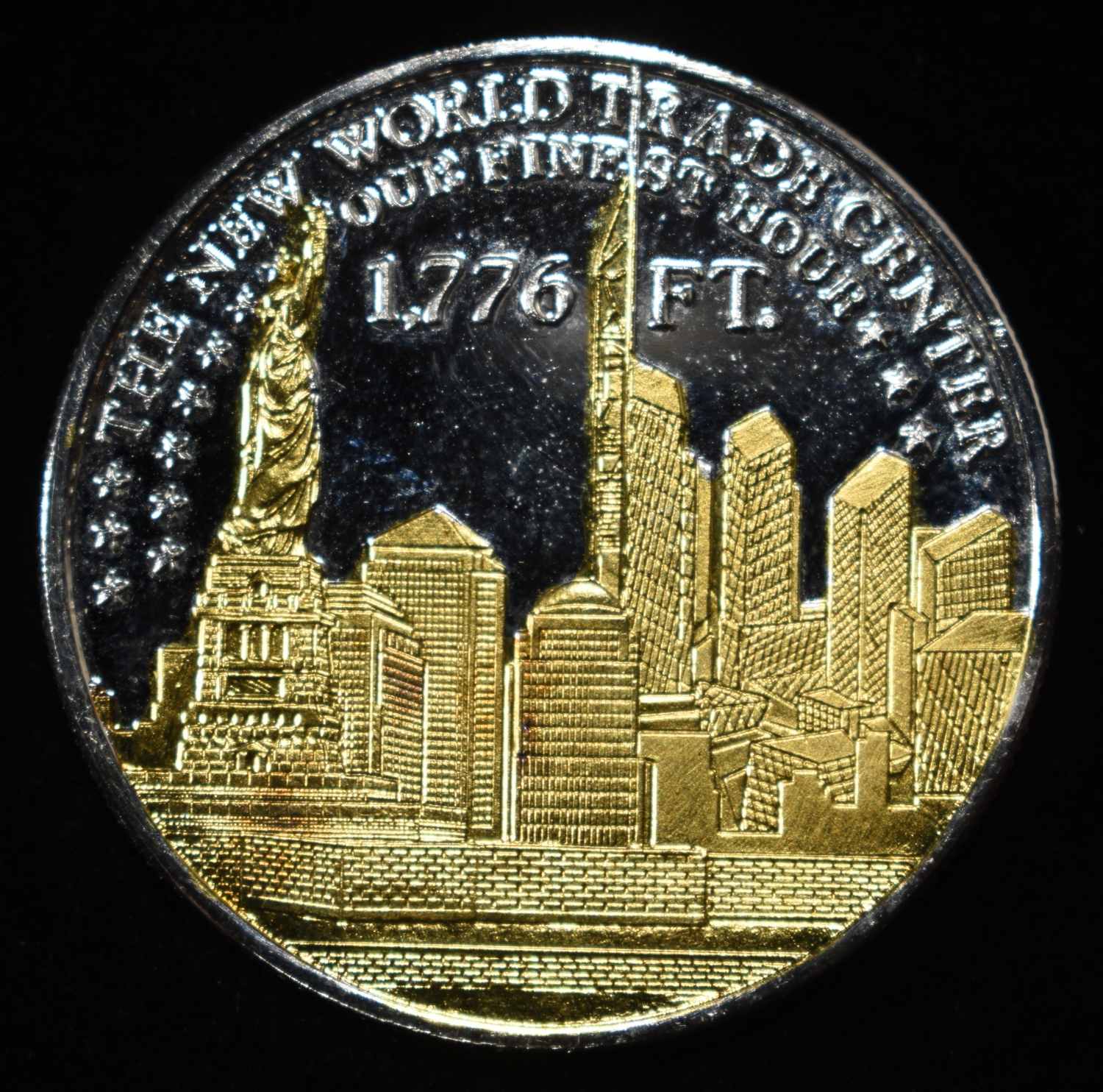 THE WORLD TRADE CENTER 1 OZ 0.999 SILVER ROUND