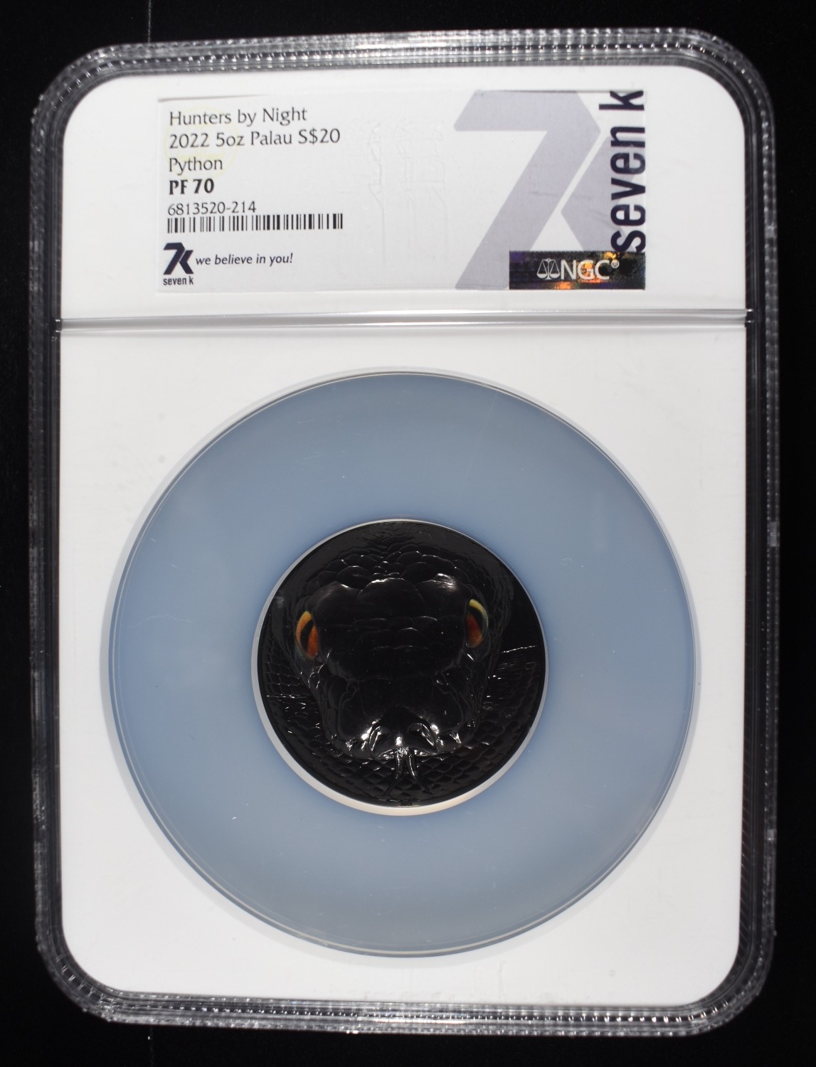2022 5 OZ $20 PALAU PYTHON NGC PF70
