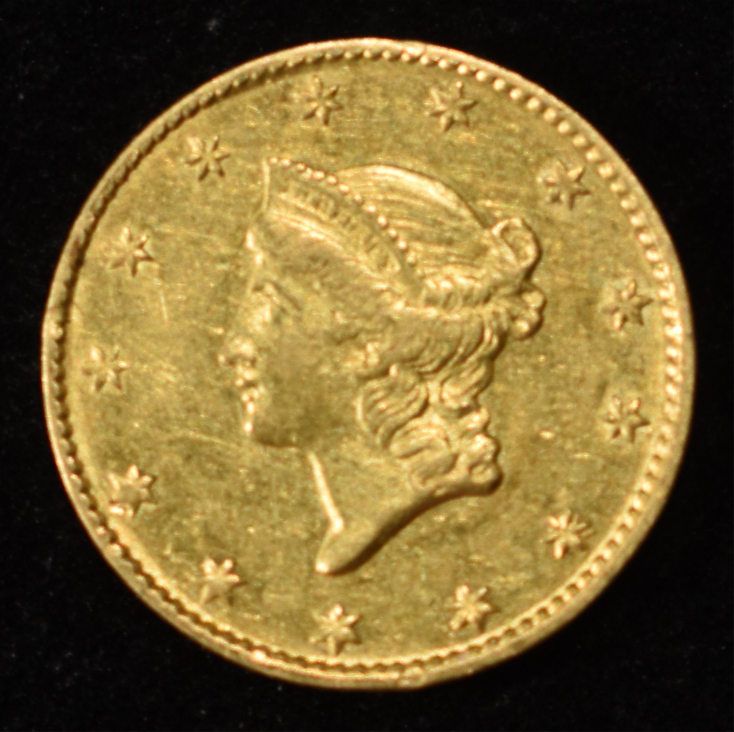 1849 T-1 $1 GOLD AU