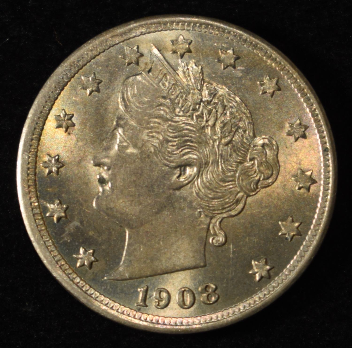 1908 LIBERTY NICKEL GEM BU