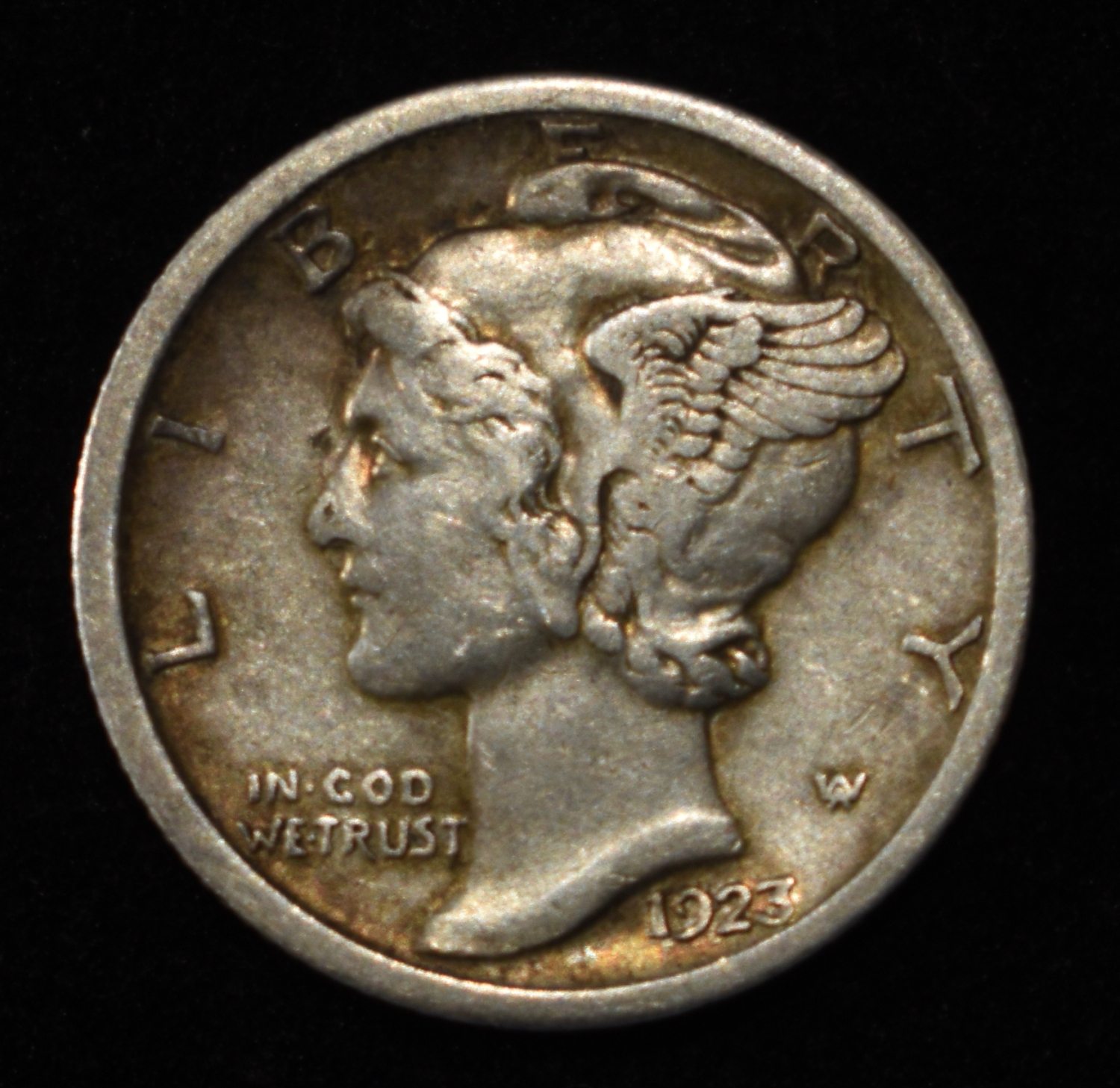 1923-S MERCURY DIME XF/AU