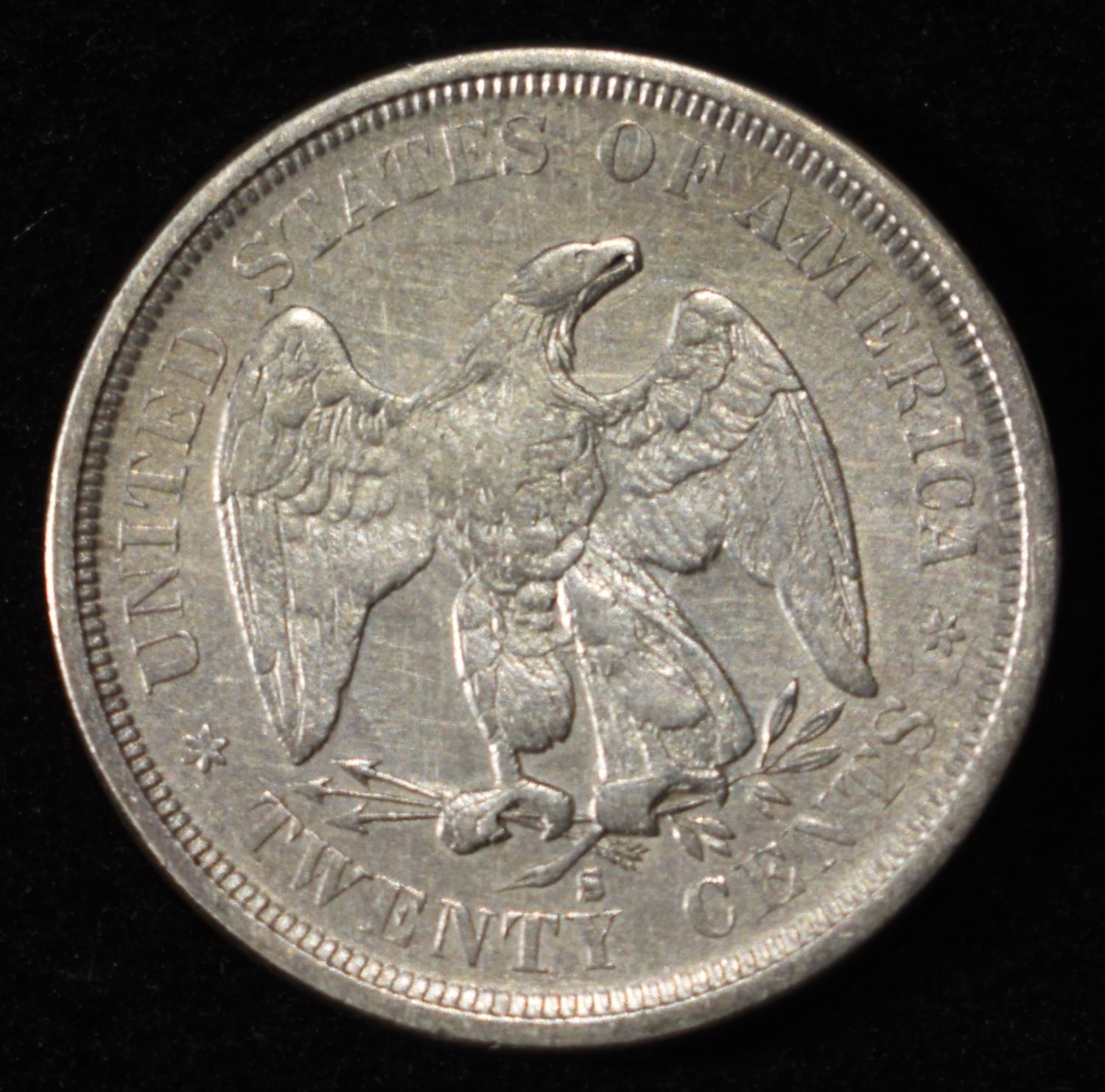 1875-S 20 CENT PIECE AU