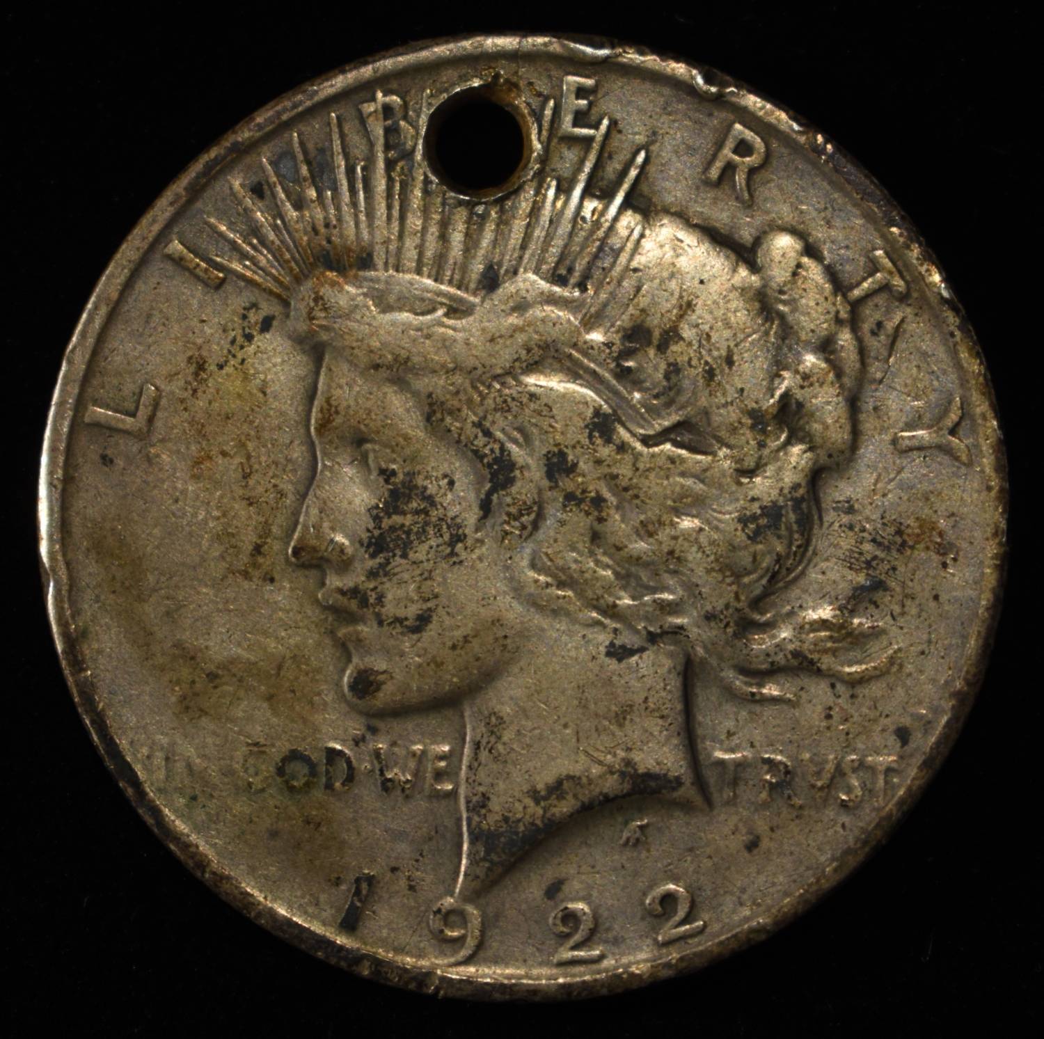 1922-D PEACE DOLLAR W/HOLE