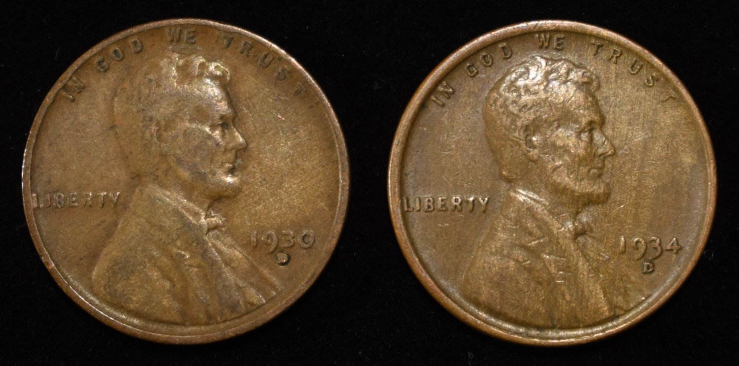 (250) WHEAT CENTS FROM THE 1930'S