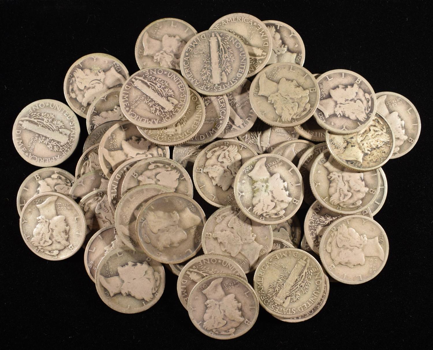 (50) MERCURY DIMES
