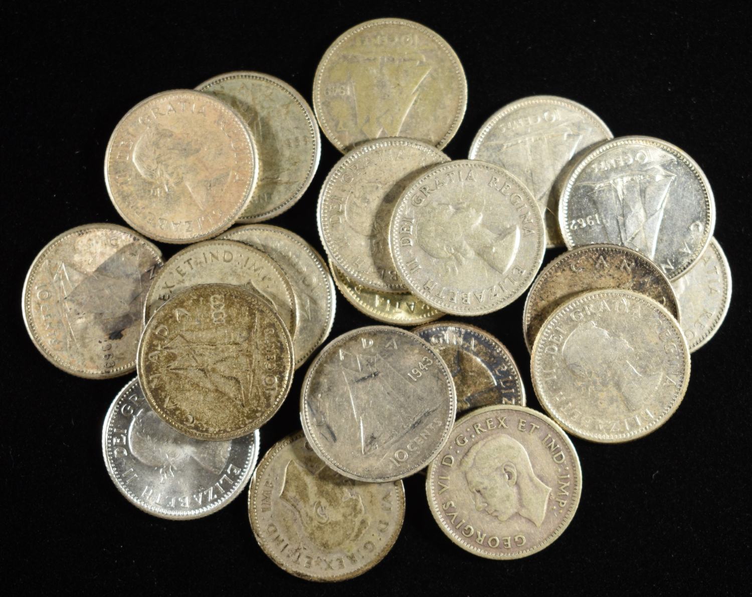 (20) 10C CANADIAN 80% SILVER