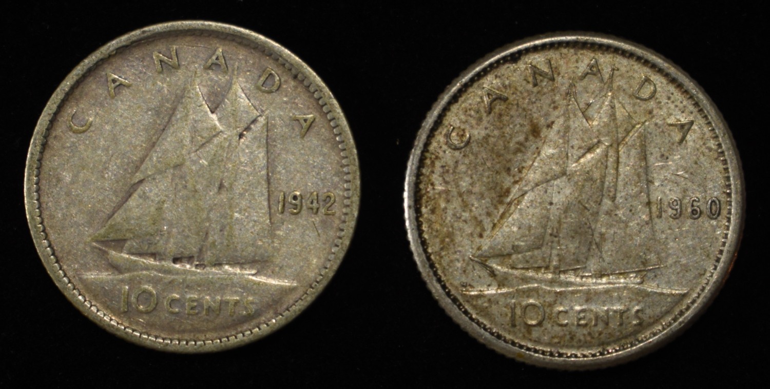 (20) 10C CANADIAN 80% SILVER