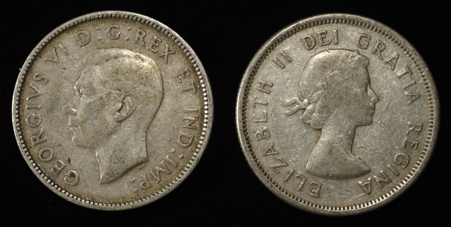 (10) 25C CANADIAN 80% SILVER