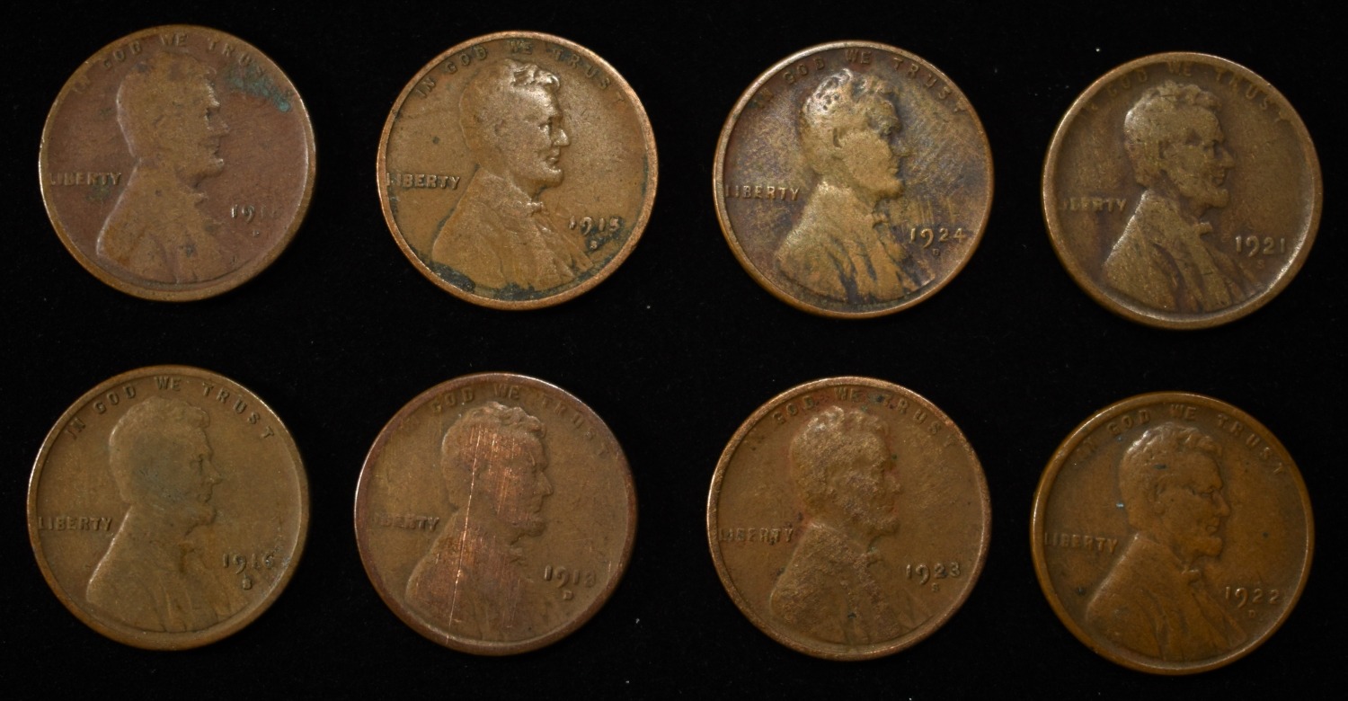 8 NICE EARLY SEMIKEY WHEAT CENTS