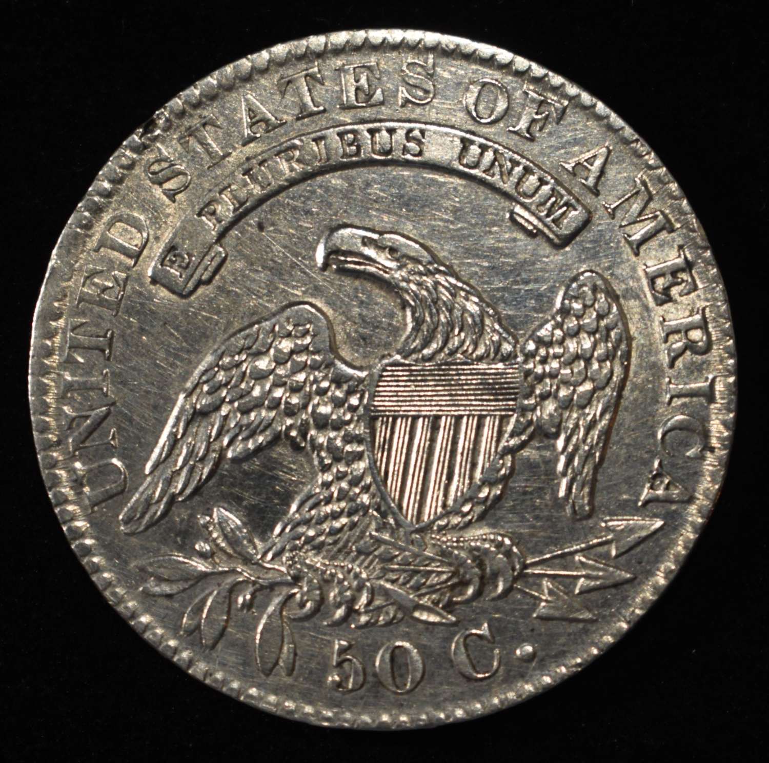 1833 CAPPED BUST HALF DOLLAR SHARP BU