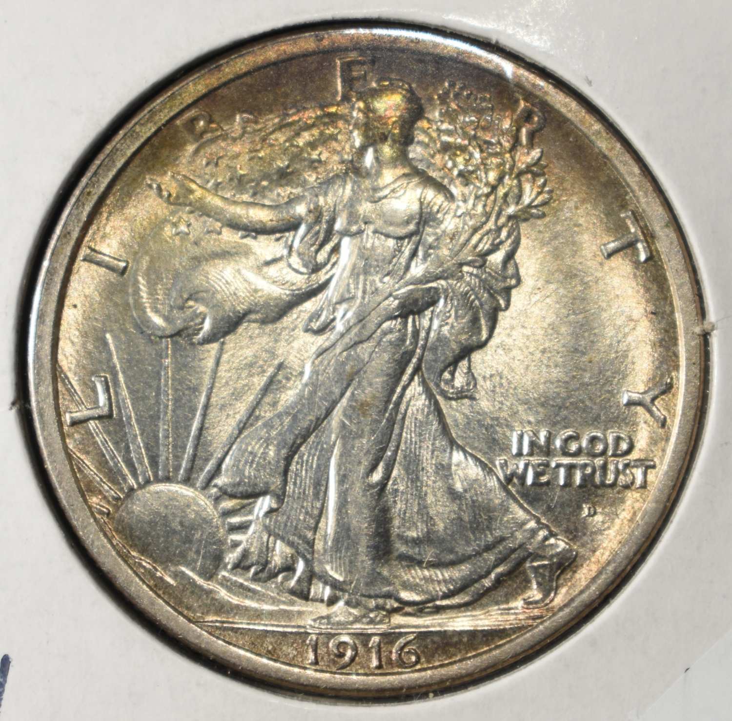 1916-D WALKING LIBERTY HALF DOLLAR CH BU