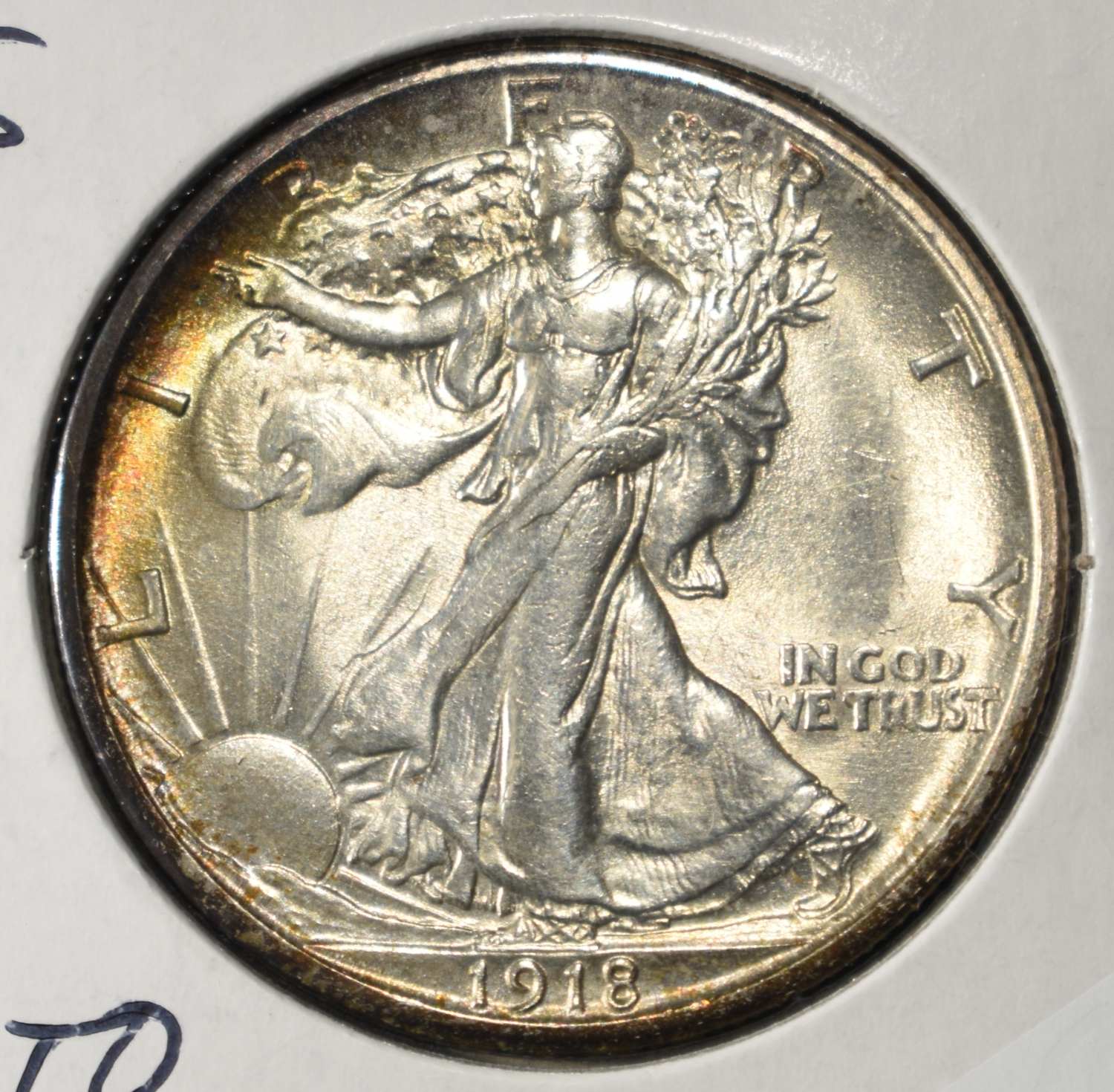 1918-S WALKING LIBERTY HALF DOLLAR CH TO GEM BU