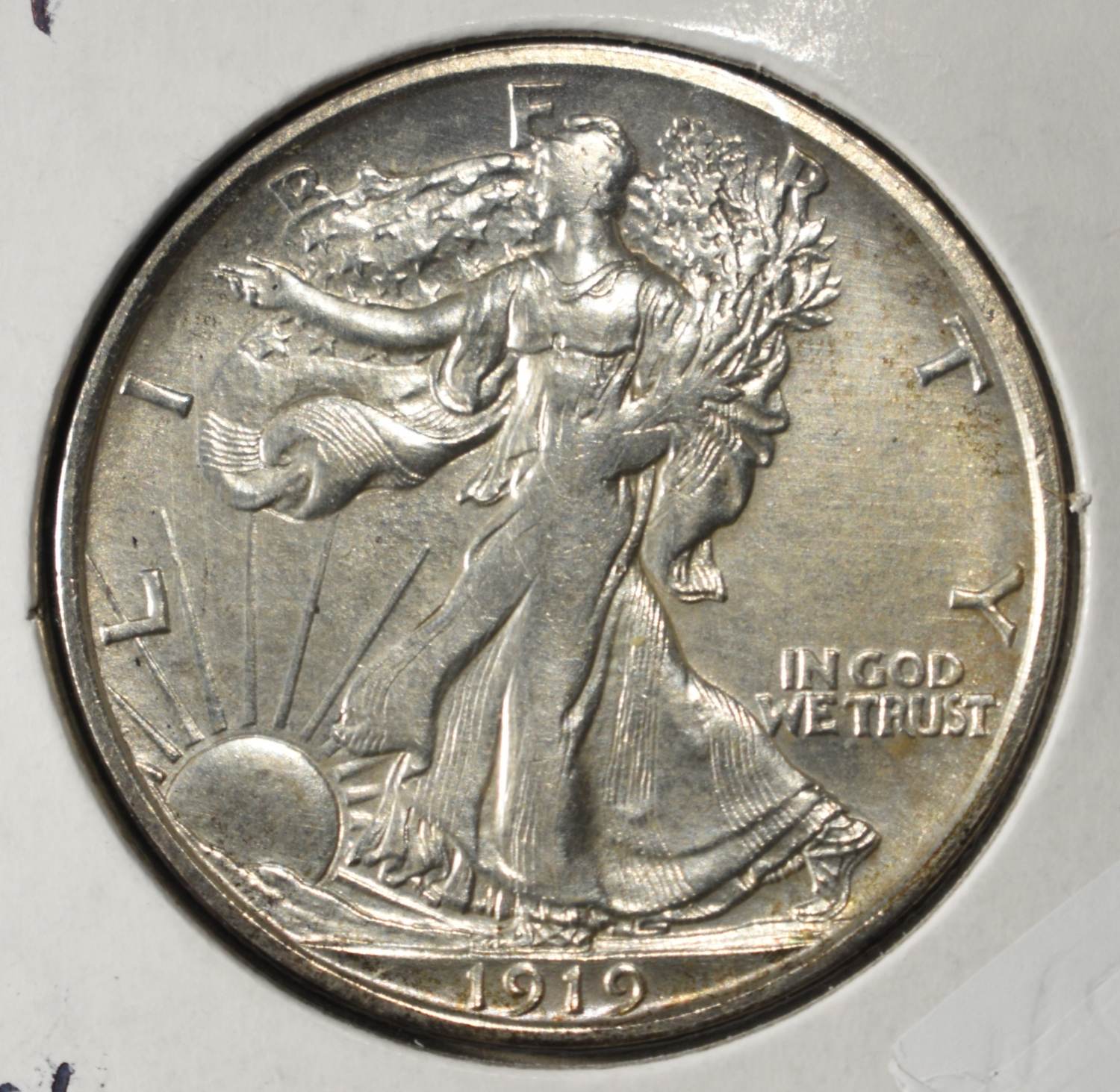 1919-D WALKING LIBERYT HALF DOLLAR CH BU