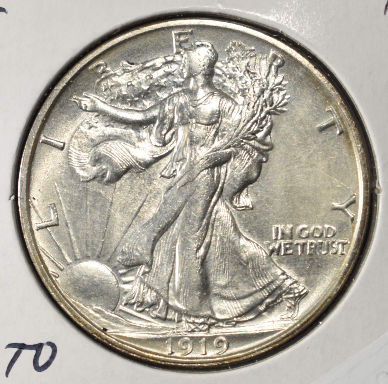 1919-S WALKING LIBERTY HALF DOLLAR CH TO GEM BU