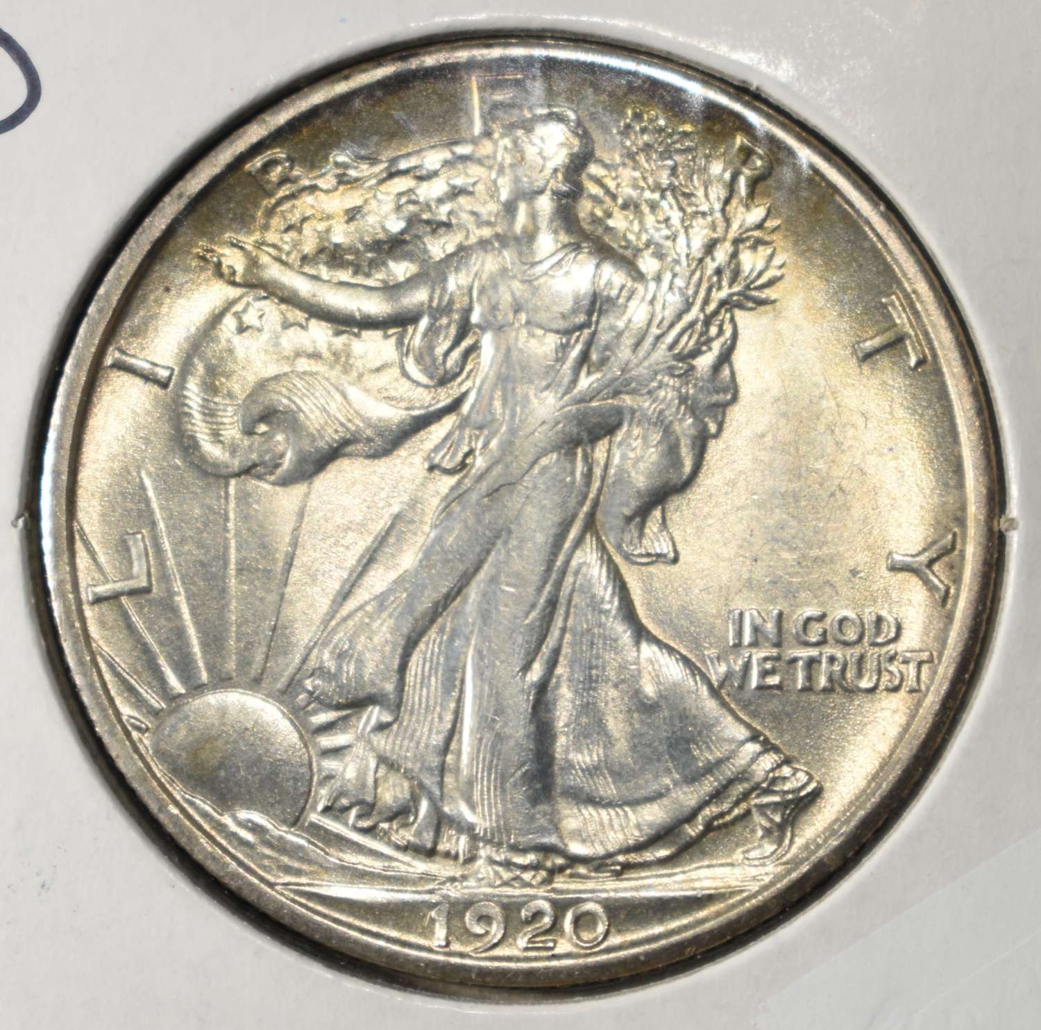 1920-D WALKING LIBERTY HALF DOLLAR BU