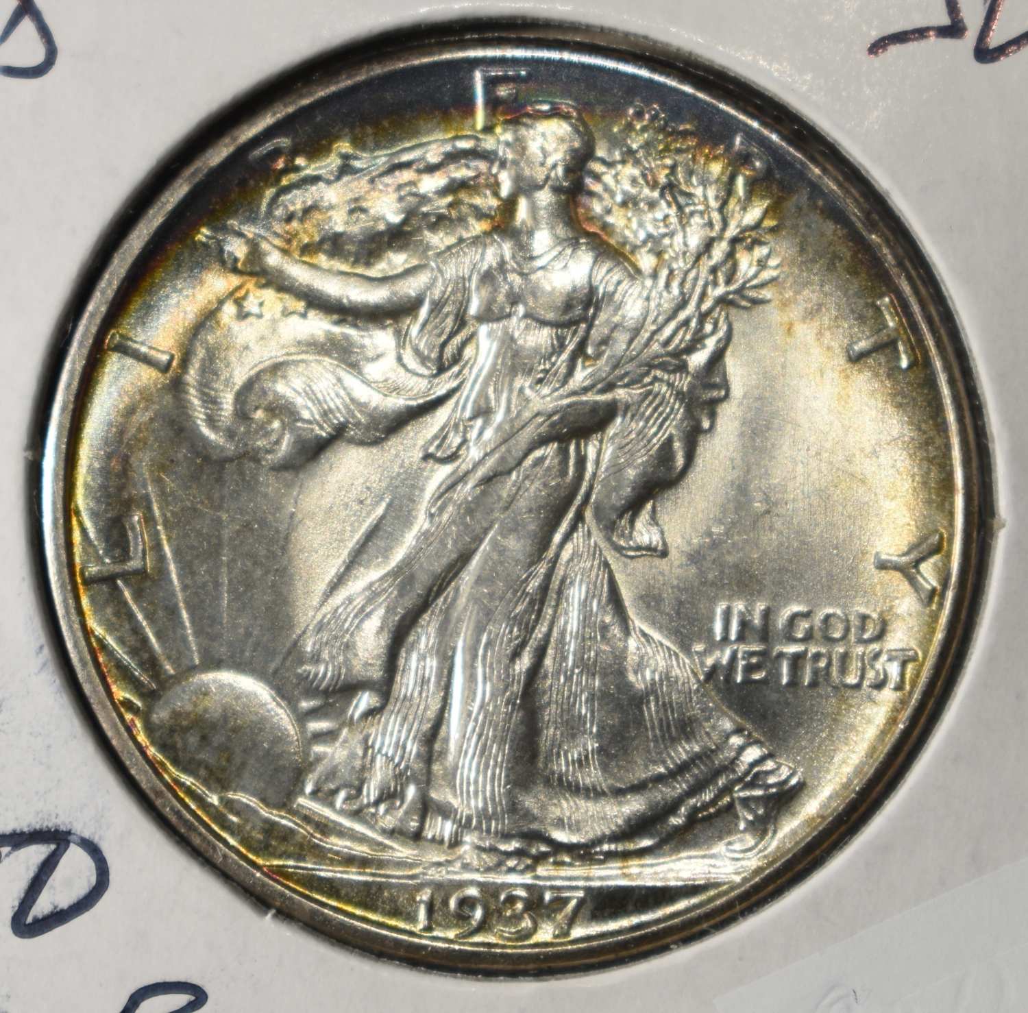 1937-D WALKING LIBERTY HALF DOLLAR CH TO GEM BU
