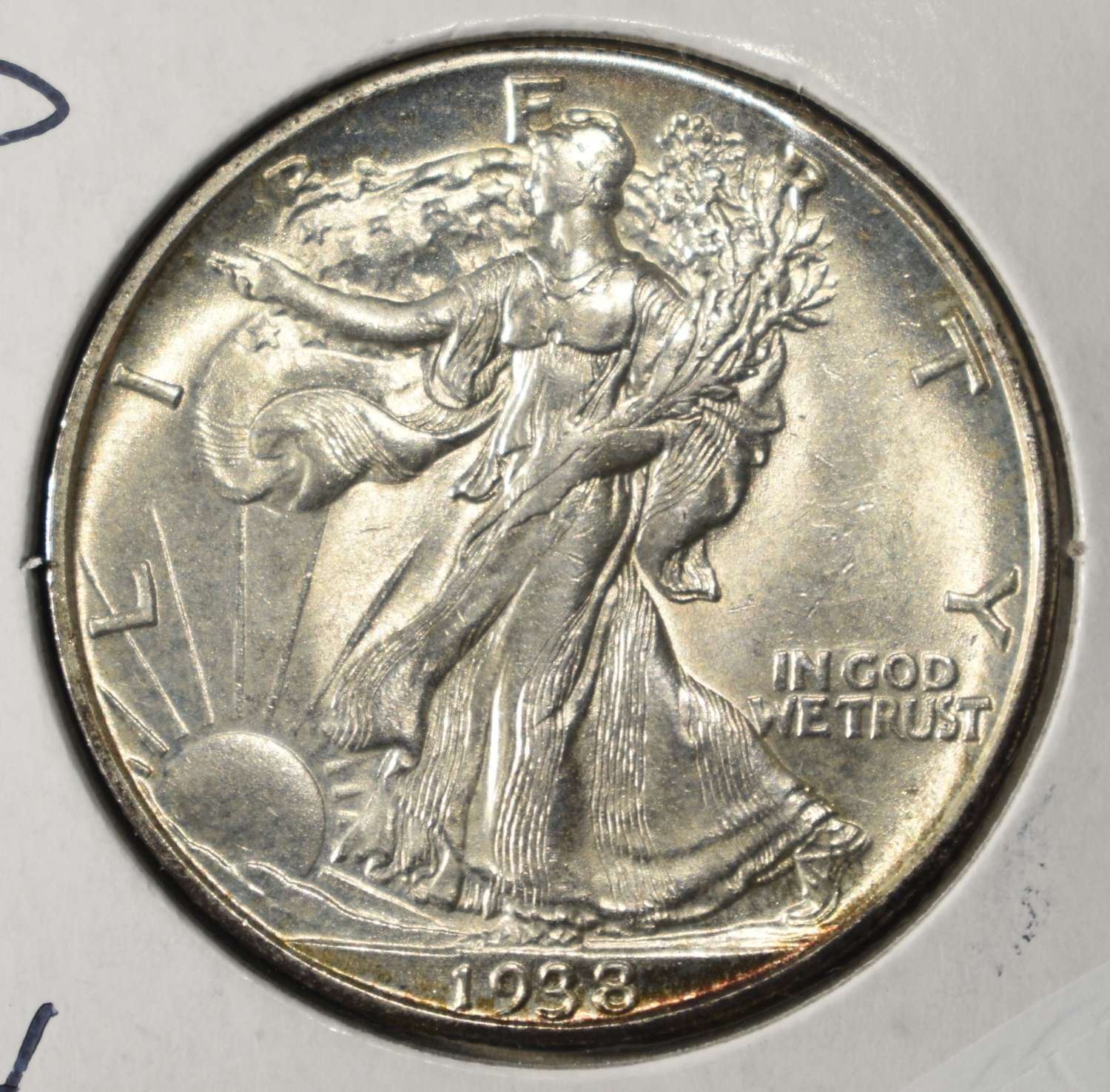 1938-D WALKING LIBERTY HALF DOLLAR CH BU