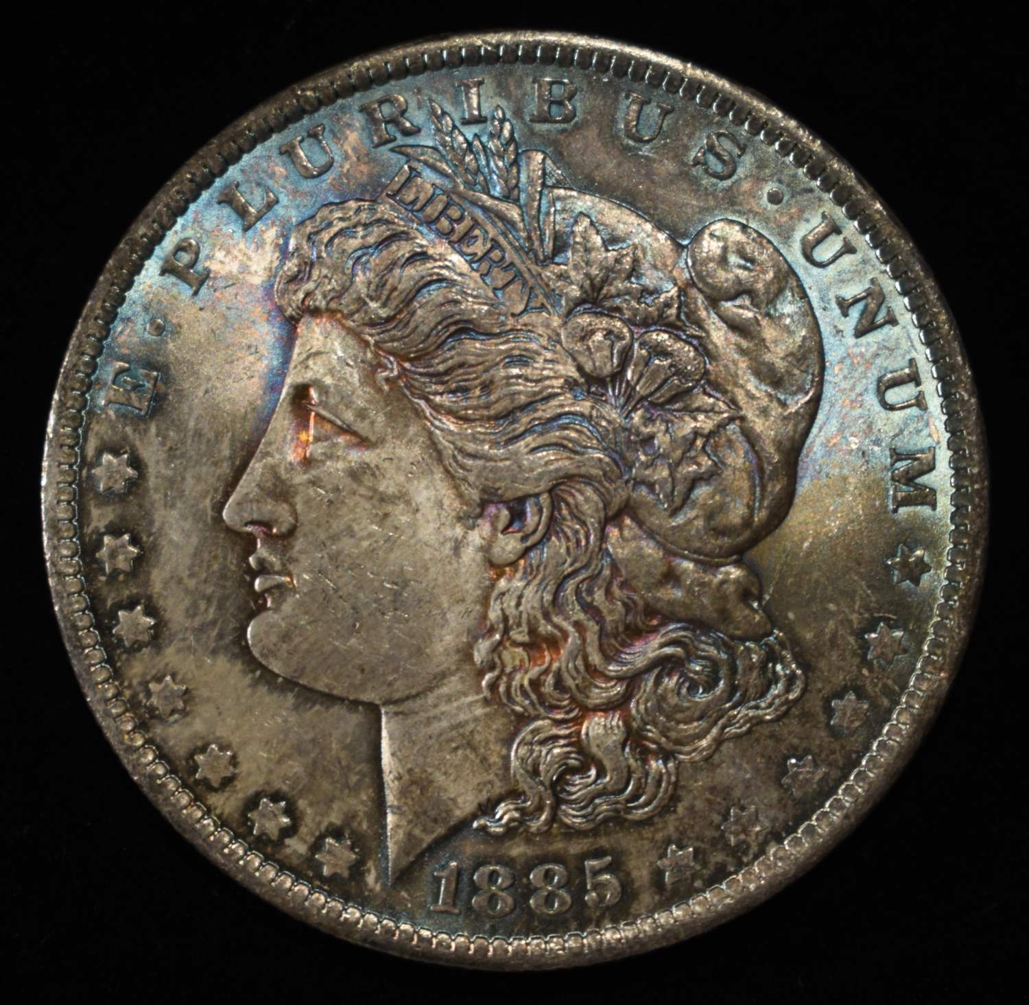 1885-O MORGAN DOLLAR CH/GEM BU COLOR