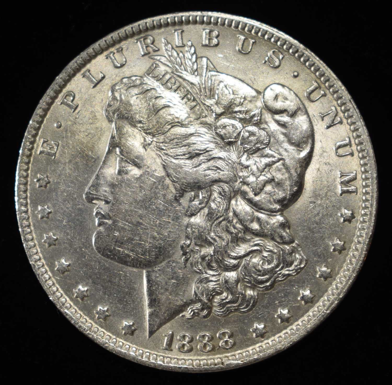 1888-O "HOT LIPS" MORGAN DOLLAR CH AU