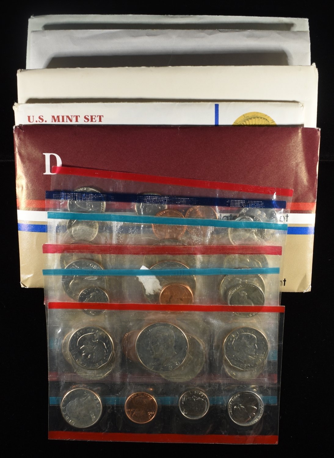 1981, 84-86, 88, 89 & (2) 1980 MINT SETS