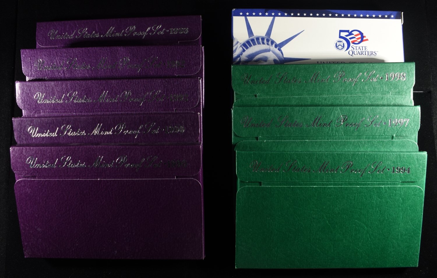 1992-94, 97-99 & (2) 90 PROOF SETS