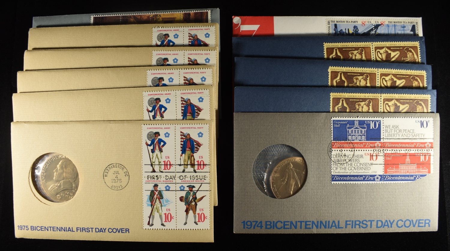 (11) BICENTENNIAL FIRST DAY COVER MEDALS