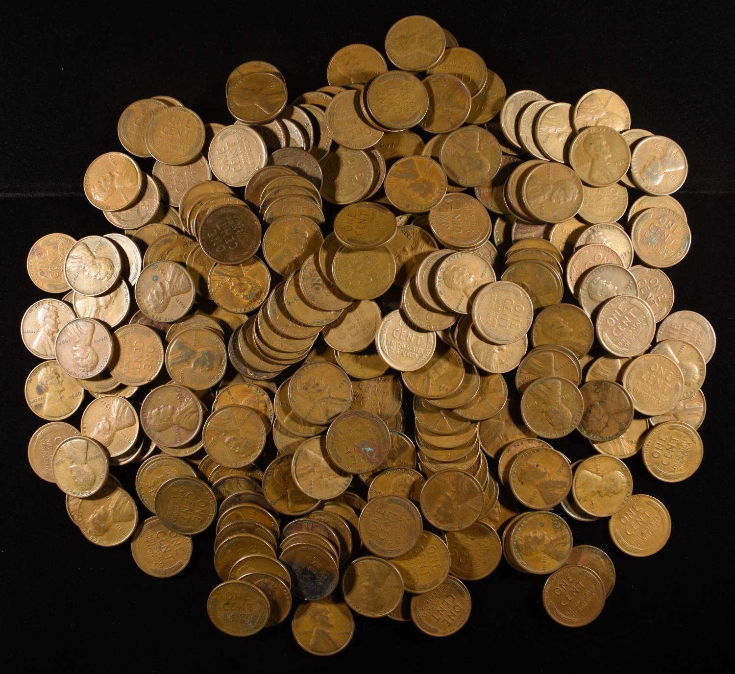 (250) WHEAT CENTS FROM THE 1930'S