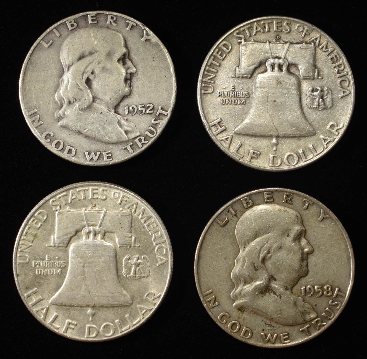 (10) FRANKLIN HALF DOLLARS