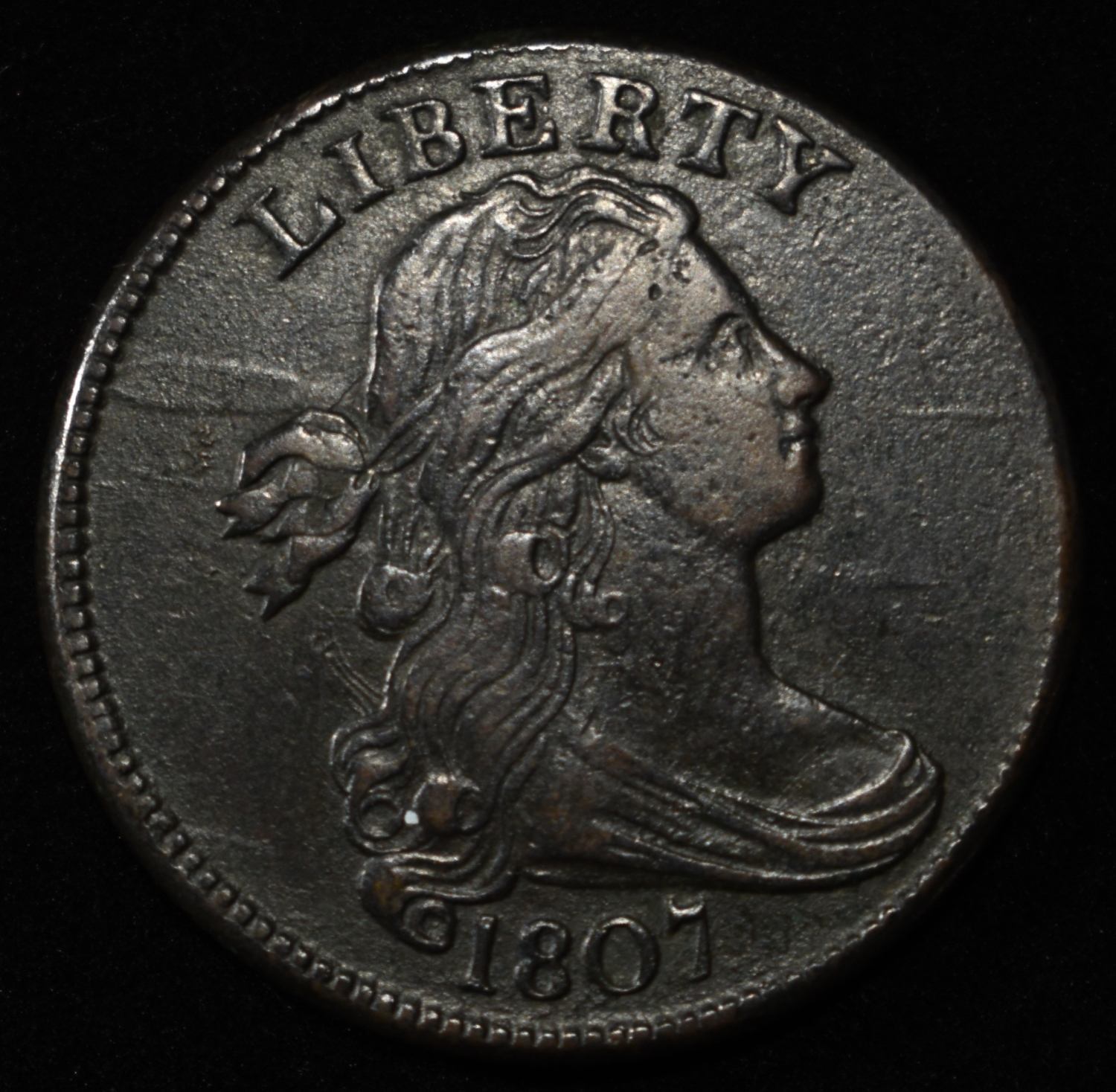 1807 LARGE CENT COMET VAR CH AU VERY SCARCE