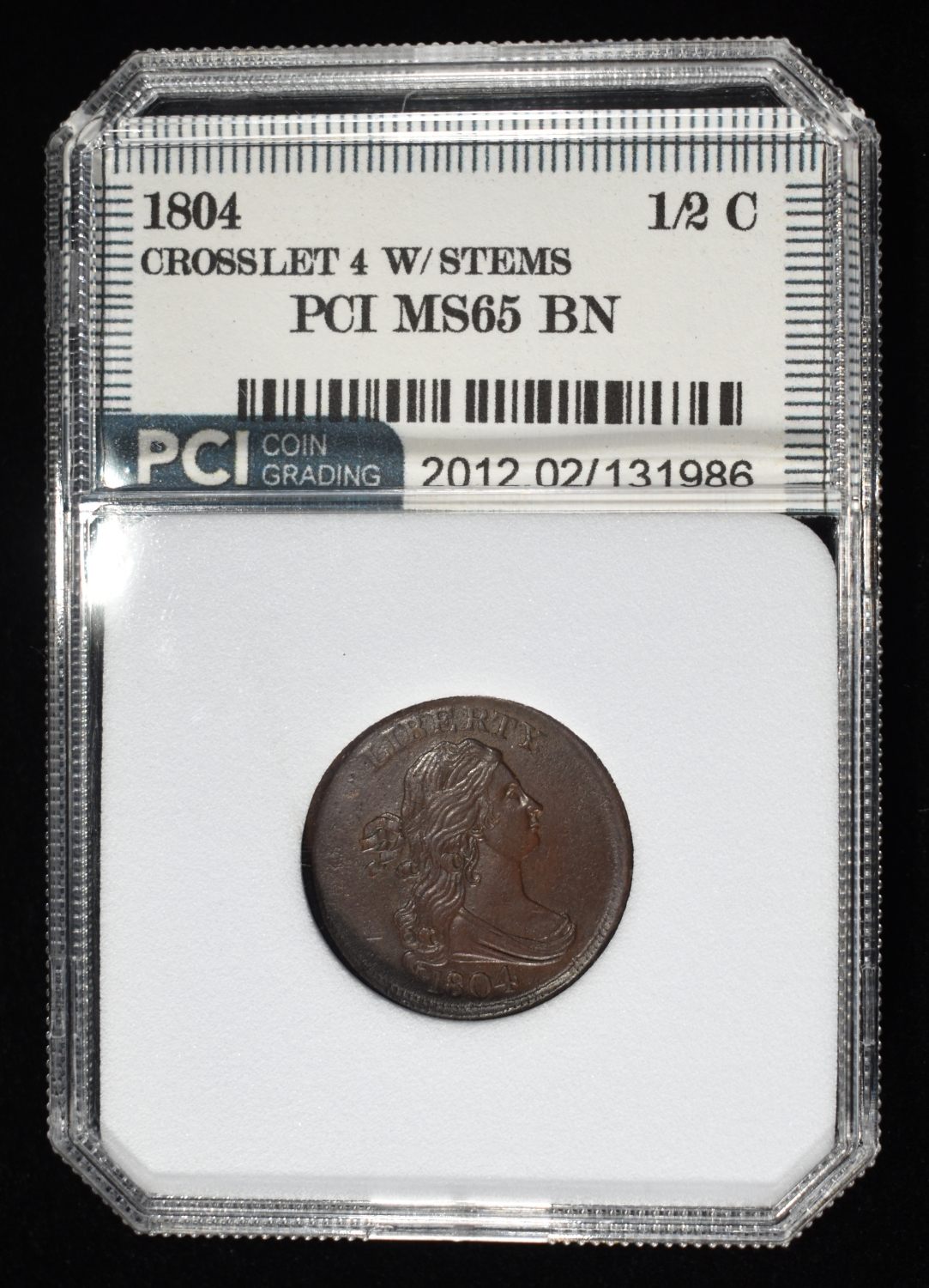 1804 DRAPED BUST HALF CENT PCI GEM BU BN