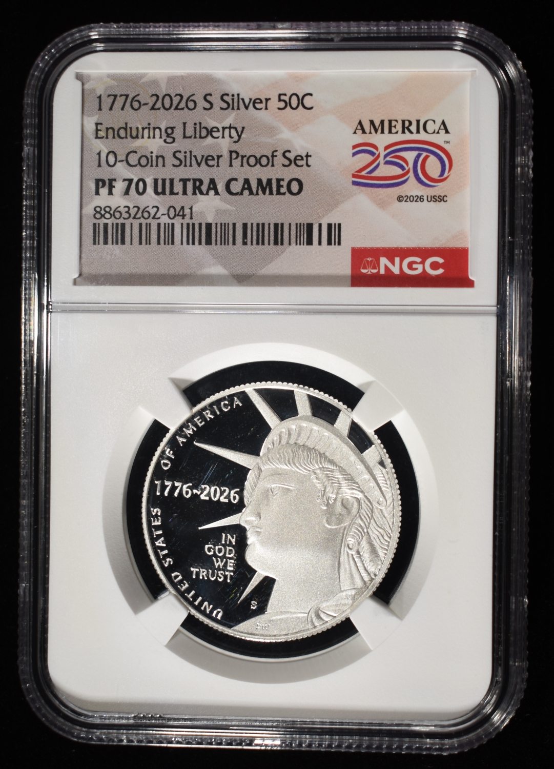 1776-2026-S SILVER ENDURING LIBERTY 50C NGC PF70
